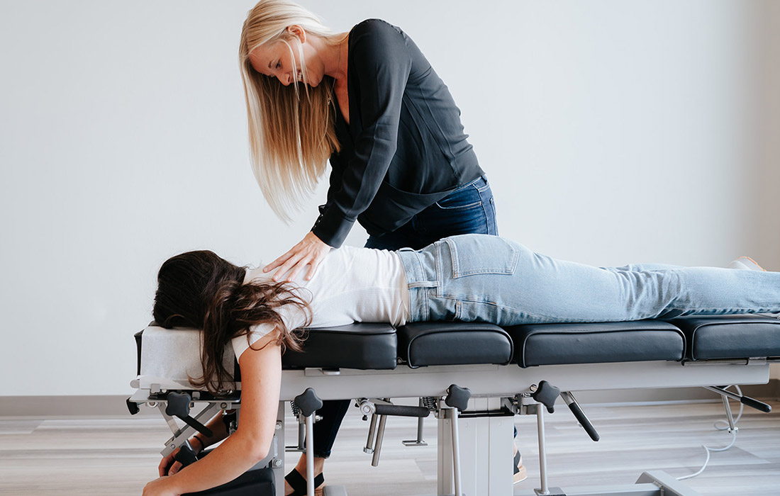 chiropractic adjustment by Dr. Emily Payne in Fargo, ND